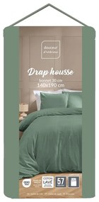 Зелен чаршаф 140x190 cm Linella – douceur d'intérieur