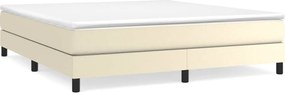 3120714 vidaXL Рамка за легло с пружини кремава 180x200 см изкуствена кожа