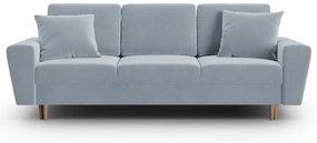 Светлосин кадифен разтегателен диван с място за съхранение 235 cm Kyoto – Cosmopolitan Design