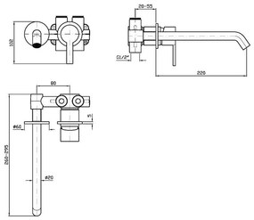 Външни части Zucchetti GILL шайба за стена