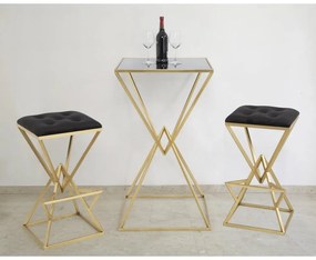 Черен/в златист цвят тапициран бар стол (височина на седалката 75 cm) Piramid – Mauro Ferretti