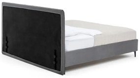 Сиво тапицирано двойно легло с включена подматрачна рамка 160x200 cm Noira Slim – Bonami Selection