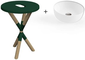 Комплект за баня Cross Scarabeo-Diameter 39 cm.-Prasino-White