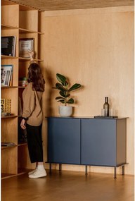 Тъмносин скрин с отвор за кабели 120x88x50 cm Suumo – noo.ma