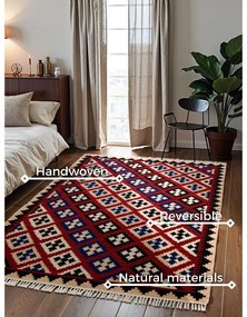 Червен двустранен ръчно изработен вълнен килим 200x290 cm Kamal Rami – Nouristan