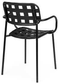 Черни градински столове в комплект от 4 бр. метални Clover – Bizzotto