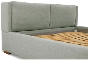 Сиво двойно легло 160x200 cm тапицирано с включена подматрачна рамка Dreamer – Scandic
