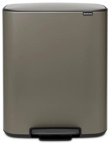 Сиво стоманено кошче за боклук за рециклиране с педал 60 l Bo – Brabantia