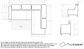 Тъмносин кадифен ъглов диван (десен ъгъл) Sweet Harmony - Miuform