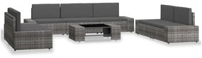 3054604 vidaXL Градински комплект за отдих, 8 части, полиратан, сив