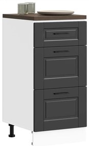 854221 vidaXL Кухненски шкаф "Porto", черен, инженерно дърво