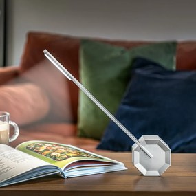 Настолна лампа с възможност за затъмняване в сребристо (височина 38 cm) Octagon One - Gingko
