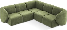 Зелен шенилов ъглов диван Lani – Makamii