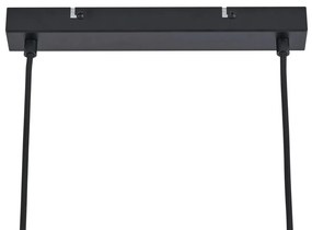 Модерен висящ лампион черен с дърво и димно стъкло 4 светлини - Aleks