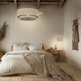 Japandi висяща лампа черна с кафяво въже 31cm - Smilla