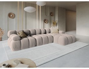 Светлокафяв кадифен модулен ъглов диван (десен ъгъл) Bellis – Micadoni