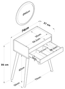 Тоалетка Глоби 182-000067 бял цвят