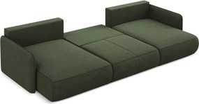 Зелен разтегателен ъглов диван с място за съхранение Nanea – Makamii
