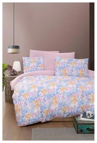 Розово и лилаво удължено спално бельо от четири части за двойно легло с чаршаф 160x220 cm Colorful – Mila Home