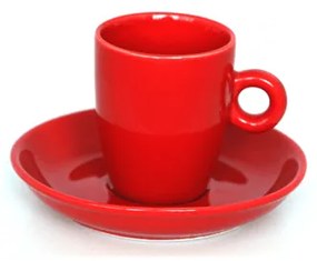 Порцеланова чаша с чинийка Червена DY0796 60ml.