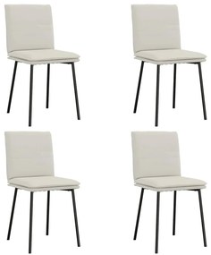 3315353 vidaXL Трапезни столове, 4 бр, кремави, кадифе