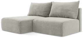 Светлосив разтегателен ъглов диван с място за съхранение (ляв ъгъл) Kalena – Makamii