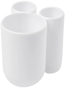 Бяла пластмасова чаша за четки за зъби Touch - Umbra