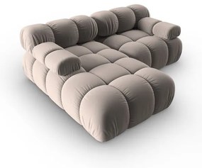 Светлокафяв кадифен модулен ъглов диван (ляв ъгъл) Bellis – Micadoni