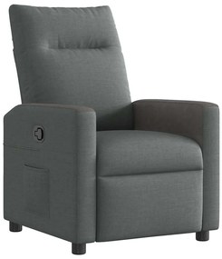 4104826 vidaXL Фотьойл с регулируема облегалка, тъмносив, плат