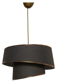 Антрацитно и златисто висящо осветително тяло с текстилен абажур ø 32 cm Barette – Opviq lights