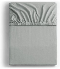 Светлосив еластичен чаршаф от джърси 180x200 cm Amber – Restilo