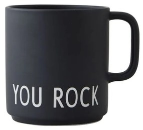 Черна порцеланова чаша 250 ml You Rock - Design Letters