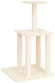 171738 vidaXL Котешко дърво със сизалени стълбове, кремаво, 85,5 см