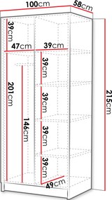 Гардероб Bono II 2-врати-Gkri-Xryso