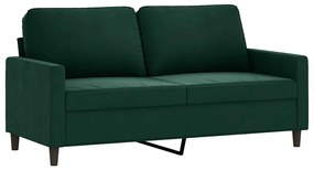 359201 vidaXL 2-местен диван, тъмнозелен, 140 см, кадифе