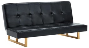 247026 vidaXL Диван легло, изкуствена кожа, черен