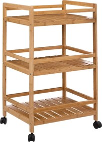 Кухненска количка 5five Linha, Средна, Бамбук, 3 нива