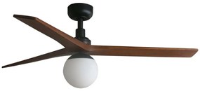 FARO 34277WT-11L - Вентилатор за таван KLIM M 1xE27/15W/230V дърво/черен Ø 125 см WT + д.у.
