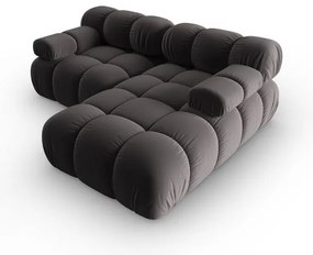 Тъмносив ъглов диван от кадифе (десен ъгъл) Bellis - Micadoni Home