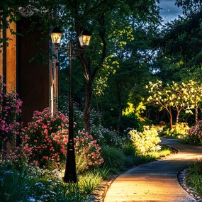 Винтидж външна лампа антично злато 240 см 2-светлина - Antigua