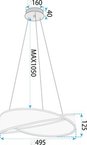 Лампа G136-CP 50cm GOLD