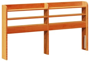850955 vidaXL Горна табла с рафтове, восъчнокафява, 135 см, масивно дърво бор