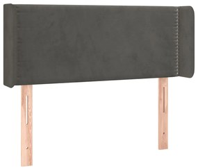 3118659 vidaXL Горна табла за легло, тъмносива, 83x16x78/88 см, кадифе