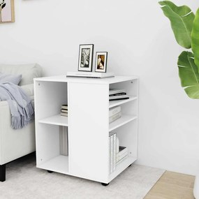 808458 vidaXL Подвижен шкаф, бял, 60x53x72 см, инженерно дърво