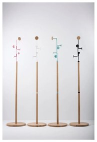 Подова етажерка от масивна дъбова дървесина с черни детайли Hook - Gazzda