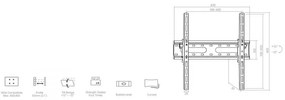 Стойка за телевизор Crown WM45K3270ST, 32-70", До 45 кг, Черен