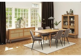 Нисък скрин от декор от дъб с плъзгащи се врати в естествен цвят 180x80 cm Barrali – Unique Furniture