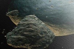 Картина на платно – Метеорити около планетата