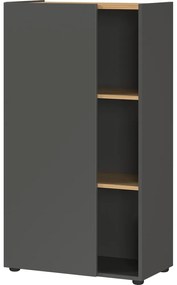 Антрацитна библиотека от декор от дъб 61x110x34 cm Adrano – Germania