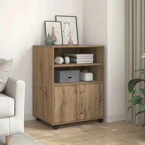 853172 vidaXL Подвижен шкаф, дъб артизан, 60x48x81 см, инженерно дърво